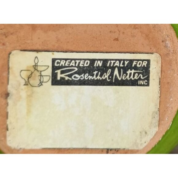 Handcrafted 4 in Tall Italian Green Ceramic Pitcher Vase Small Rustic Decorative - Picture 6 of 7